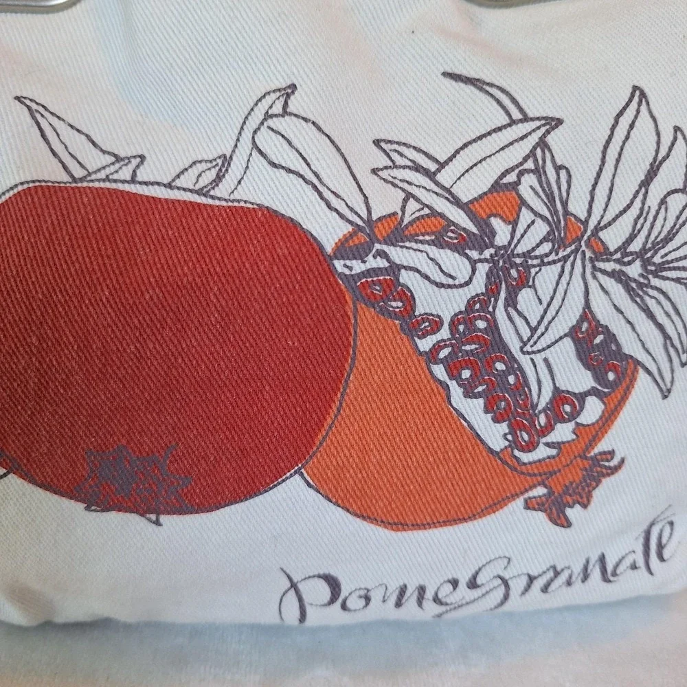 Vintage Botanical Collection Canvas Mini Tote Bag Crabtree & Evelyn Pomegranate - Picture 4 of 11